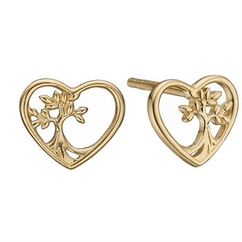 Christina Collect Gold-plated sterling silver Roots of a Tree Beautiful stud earrings, also available in silver, model 671-G87
